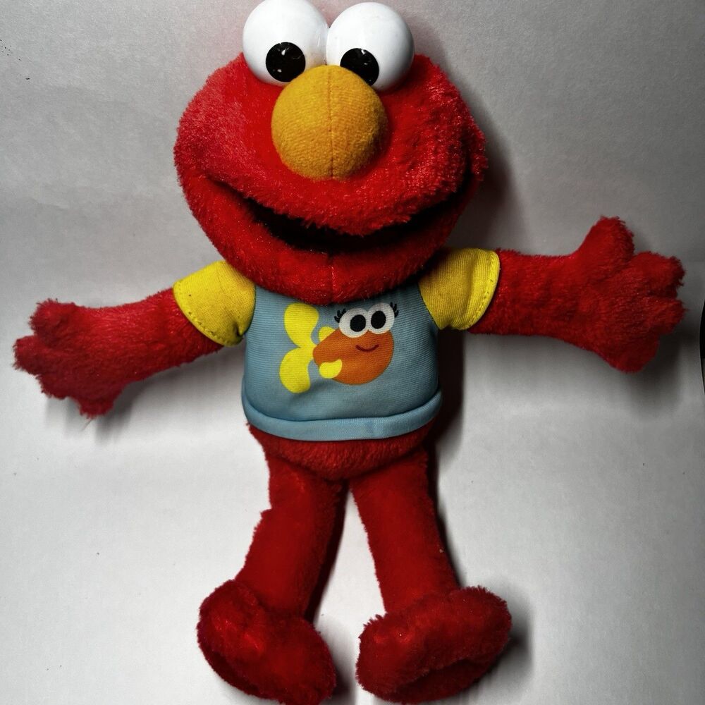 Just Play Sesame Street Sing-Along Elmo Plush 13" Dorothy Goldfish Shirt TESTED